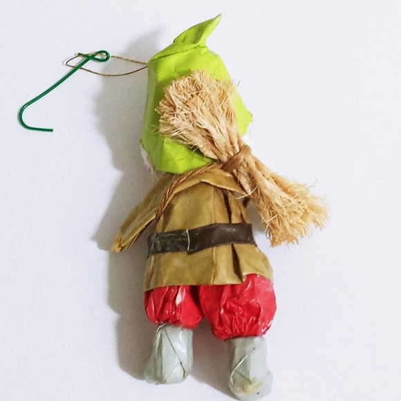 Vintage Christmas Tree Ornaments Santa Elf Paper Mache Holiday Decoration (z) - Picture 4 of 5
